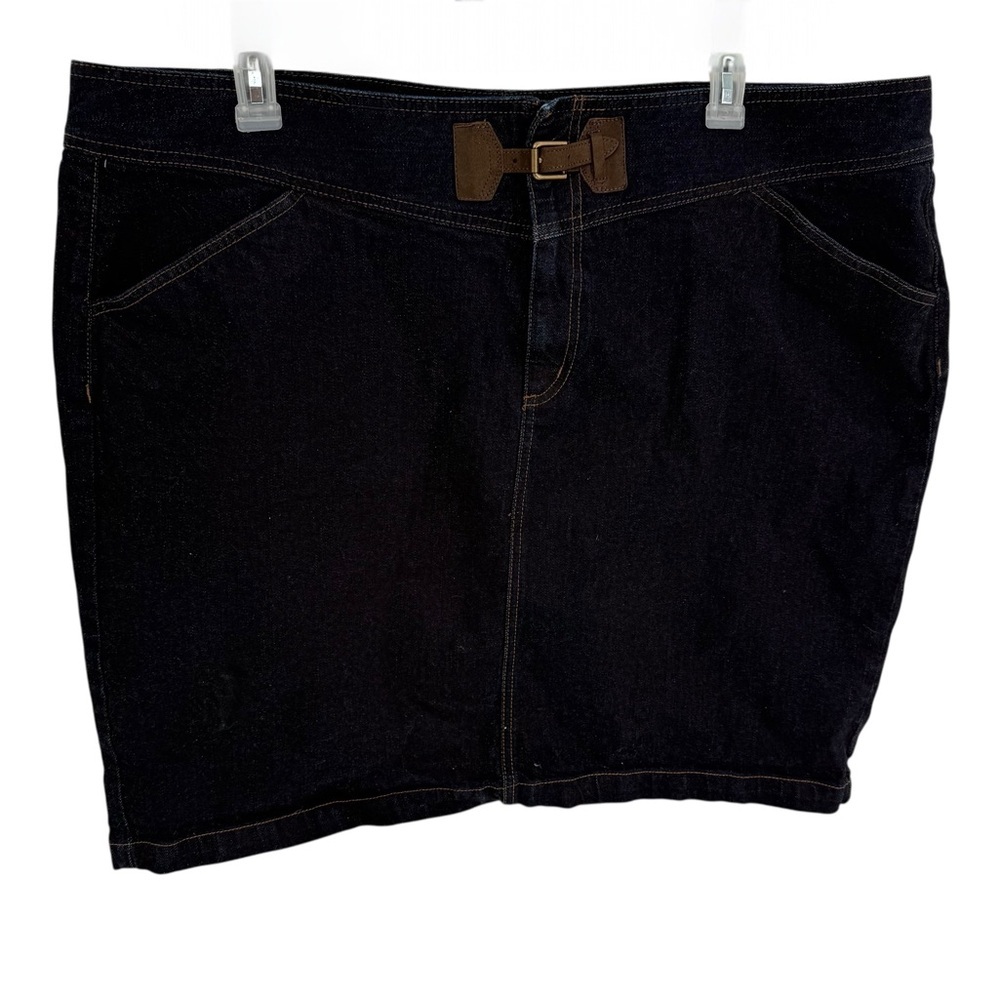 Ralph Lauren Jeans Co Premium Skirt Size 22W Leather Buckle Denim Pencil